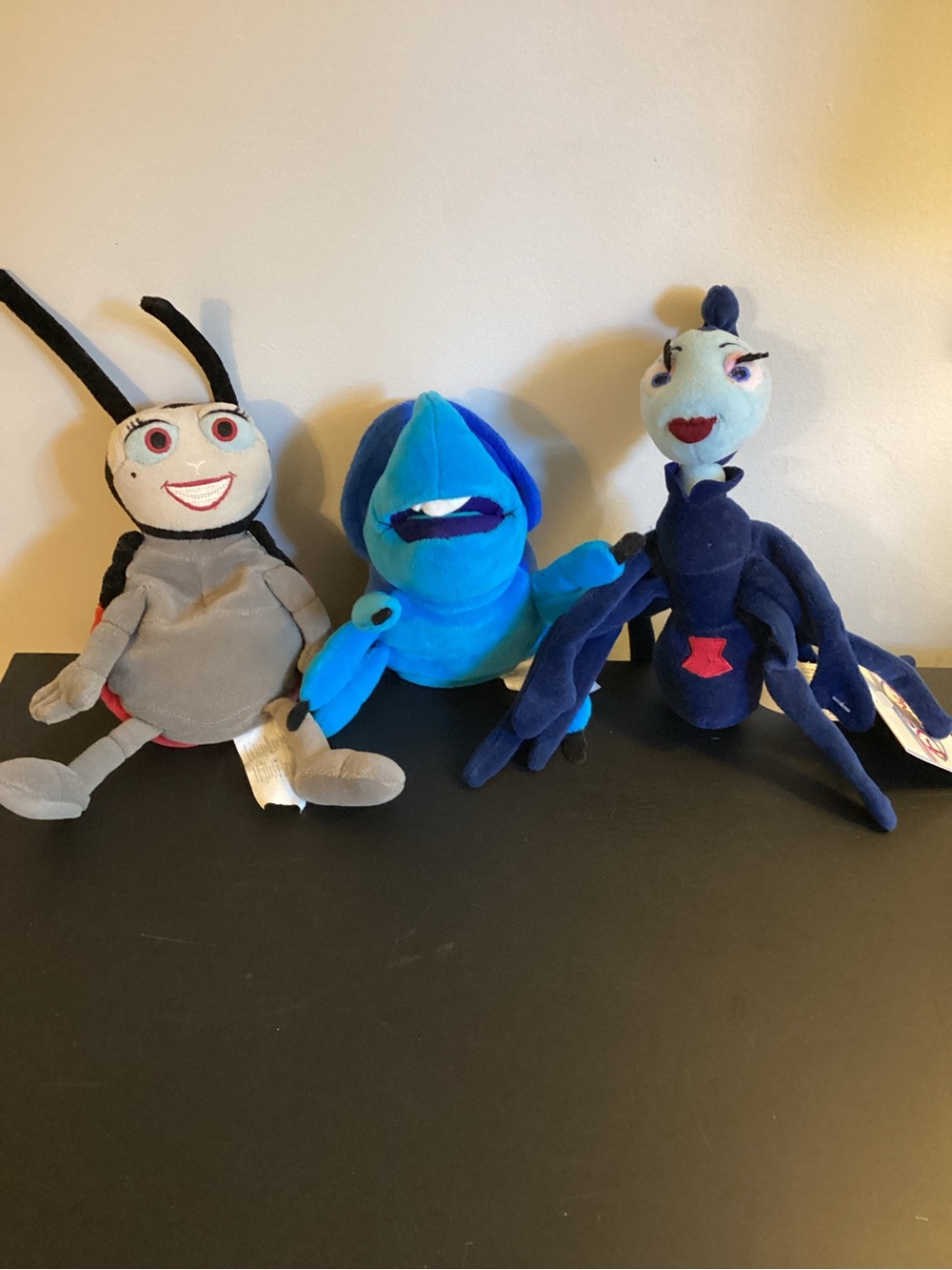 A Bugs Life Disney Plush Character Trio - Rosie,Dim and Francis EUC